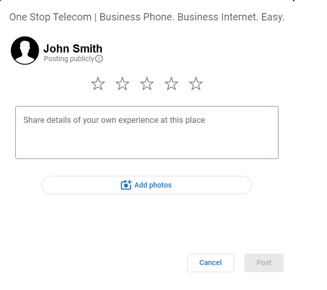 Write a google review